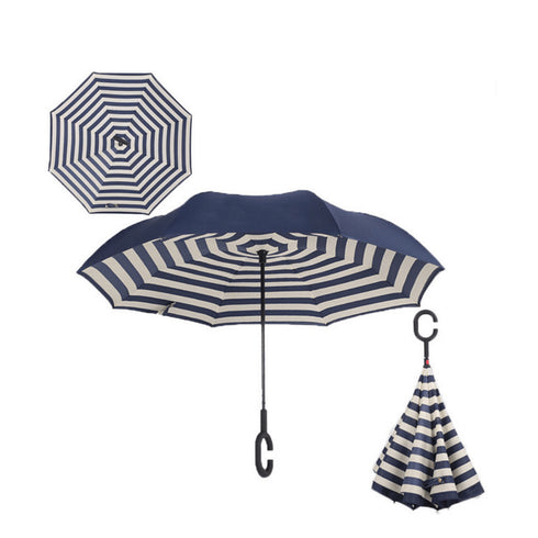 AussieSuperStore Homeware Supplies Windproof Double-Layered Hands Free Inverted Reverse Folding Upside-Down Umbrella Windproof Double-Layered Inverted Reverse Folding Upside-Down Umbrella CB201TUMBRELLA21